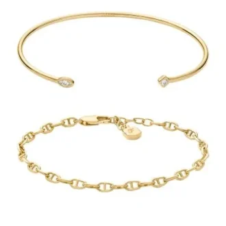 Ensemble cadeau bracelet en laiton doré Heritage
