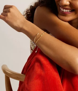 Ensemble cadeau bracelet en laiton doré Heritage