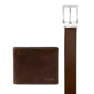 Ensemble cadeau Derrick à deux volets avec porte-carte d&rsquo;identité et ceinture
