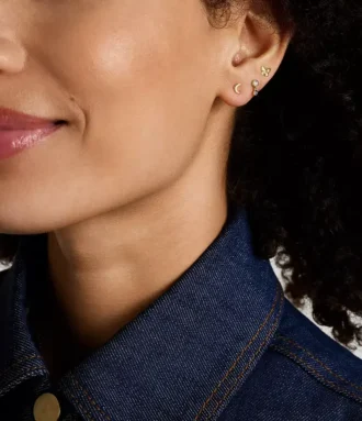 Ensemble de boucles d&rsquo;oreilles papillon en laiton doré Sutton All Stacked Up