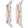 Ensemble de montres multifonctions bicolores en acier inoxydable pour homme et femme