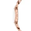 Ensemble montre et bracelet Carlie à trois aiguilles en acier inoxydable doré rose