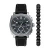 Ensemble montre et bracelet chronographe noir en silicone Machine