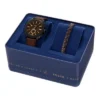Ensemble montre et bracelet en cuir marron avec chronographe Machine