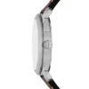 Ensemble montre et bracelet en cuir marron à trois aiguilles et dateur Machine