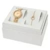 Ensemble montre et bracelet Karli à trois aiguilles doré