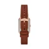 Ensemble montre et bracelet Raquel à trois aiguilles avec date, cuir marron moyen