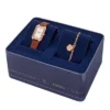 Ensemble montre et bracelet Raquel à trois aiguilles avec date, cuir marron moyen