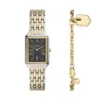 Ensemble montre et bracelet Raquel à trois aiguilles, date, acier inoxydable bicolore