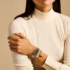 Ensemble montre et bracelet Raquel à trois aiguilles, date, acier inoxydable bicolore