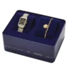 Ensemble montre et bracelet Raquel à trois aiguilles, date, acier inoxydable bicolore