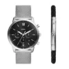 Ensemble Neutra Chronograph avec montre à mailles en acier inoxydable et bracelet