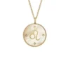 Leo Sutton Zodiac Collier pendentif en acier inoxydable doré et nacre dorée
