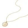 Leo Sutton Zodiac Collier pendentif en acier inoxydable doré et nacre dorée