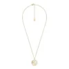 Leo Sutton Zodiac Collier pendentif en acier inoxydable doré et nacre dorée