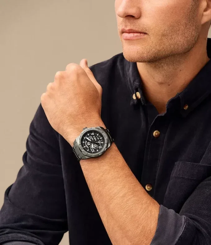 Montre automatique Bronson en acier inoxydable fumé