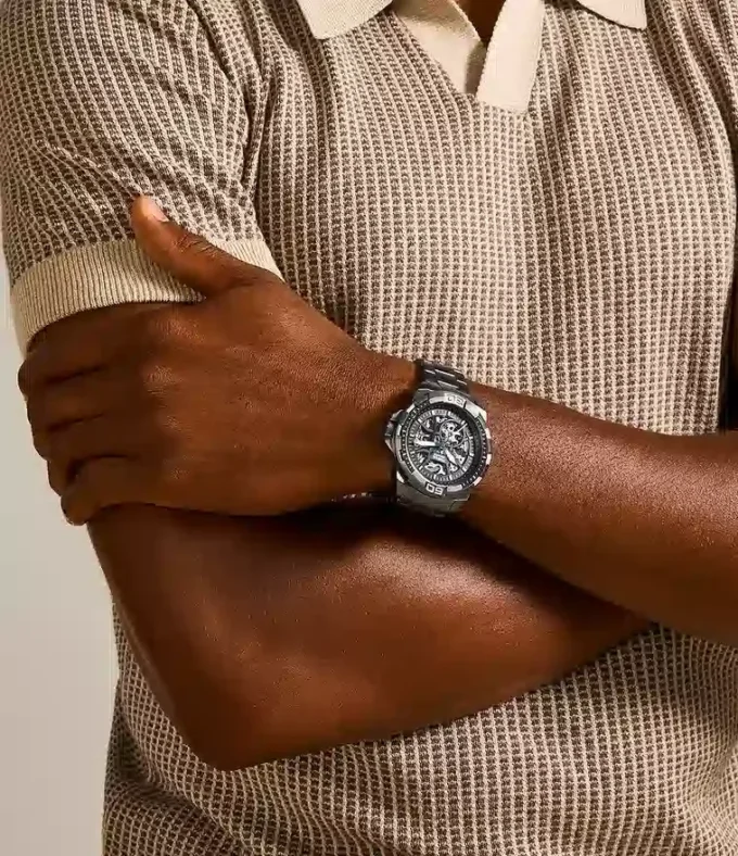 Montre automatique Bronson en acier inoxydable fumé