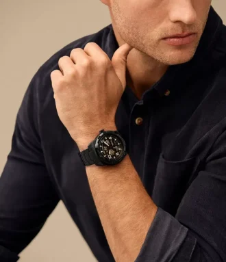 Montre automatique Bronson en acier inoxydable noir