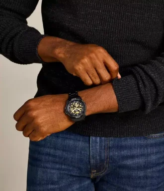 Montre automatique Bronson en acier inoxydable noir