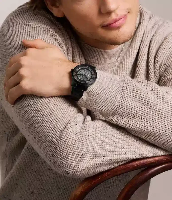 Montre automatique Townsman en acier inoxydable noir