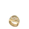Montre bague à deux aiguilles en acier inoxydable doré Montre bague à deux aiguilles en acier inoxydable doré