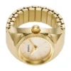 Montre bague à deux aiguilles en acier inoxydable doré Montre bague à deux aiguilles en acier inoxydable doré