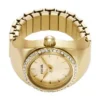 Montre bague à deux aiguilles en acier inoxydable doré Montre bague à deux aiguilles en acier inoxydable doré