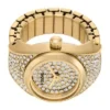 Montre bague à deux aiguilles en acier inoxydable doré Montre bague à deux aiguilles en acier inoxydable doré