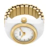 Montre bague à deux aiguilles en acier inoxydable doré Montre bague à deux aiguilles en acier inoxydable doré