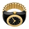 Montre bague à deux aiguilles en acier inoxydable doré Montre bague à deux aiguilles en acier inoxydable doré