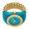 Montre bague à deux aiguilles en acier inoxydable doré Montre bague à deux aiguilles en acier inoxydable doré