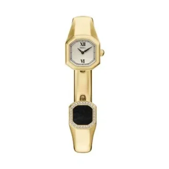 Montre-bracelet Harlow à deux aiguilles en acier inoxydable doré