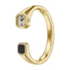 Montre-bracelet Harlow à deux aiguilles en acier inoxydable doré