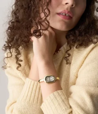 Montre-bracelet Sloan à trois aiguilles en acier inoxydable doré