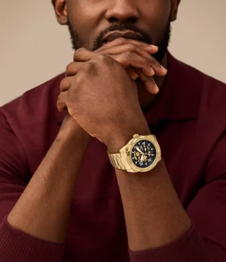 Montre Bronson automatique en acier inoxydable doré