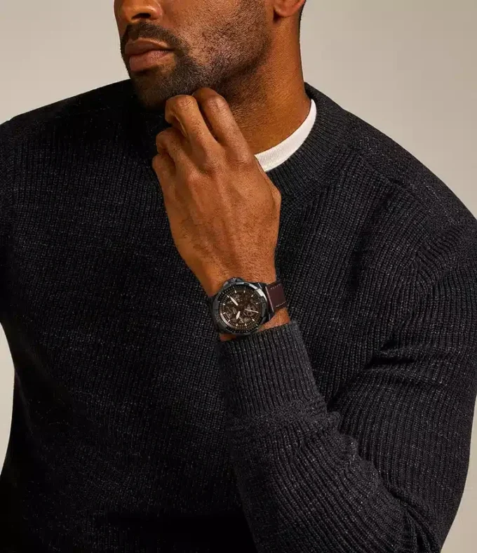 Montre Bronson automatique en cuir LiteHide™ marron