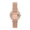 Montre Carlie Mini automatique en acier inoxydable doré rose avec bracelet en maille