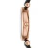 Montre Carlie Mini à trois aiguilles en cuir noir