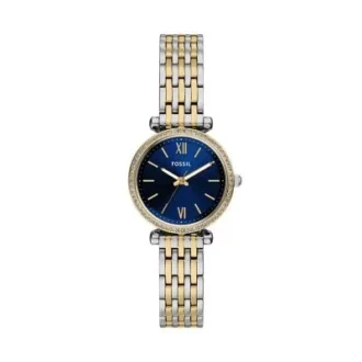 Montre Carlie à trois aiguilles en acier inoxydable bicolore