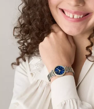 Montre Carlie à trois aiguilles en acier inoxydable bicolore