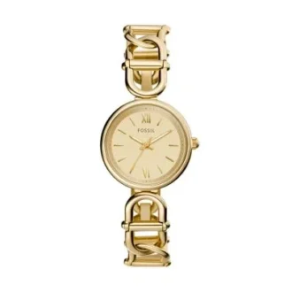 Montre Carlie à trois aiguilles en acier inoxydable doré