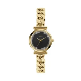 Montre Carlie à trois aiguilles en acier inoxydable doré