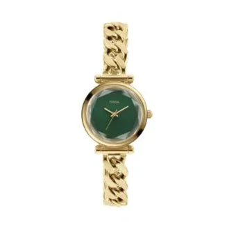 Montre Carlie à trois aiguilles en acier inoxydable doré
