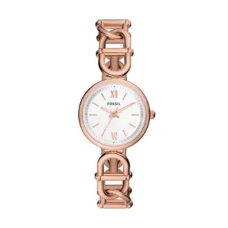 Montre Carlie à trois aiguilles en acier inoxydable doré rose