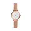Montre Carlie à trois aiguilles en acier inoxydable doré rose