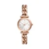 Montre Carlie à trois aiguilles en acier inoxydable doré rose