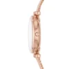 Montre Carlie à trois aiguilles en acier inoxydable doré rose