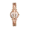 Montre Carlie à trois aiguilles en acier inoxydable doré rose