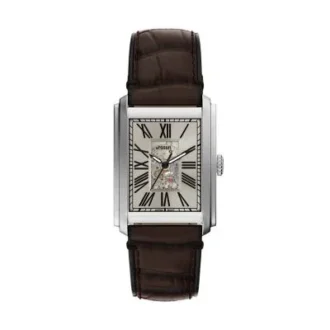 Montre Carraway automatique en cuir croco marron Montre Carraway automatique en cuir croco marron