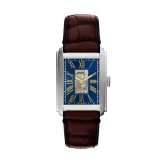 Montre Carraway automatique en cuir croco marron Montre Carraway automatique en cuir croco marron